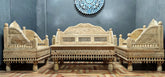 Indian Furniture Classic Hand Carved Traditional Sofa Set With Center Table D3